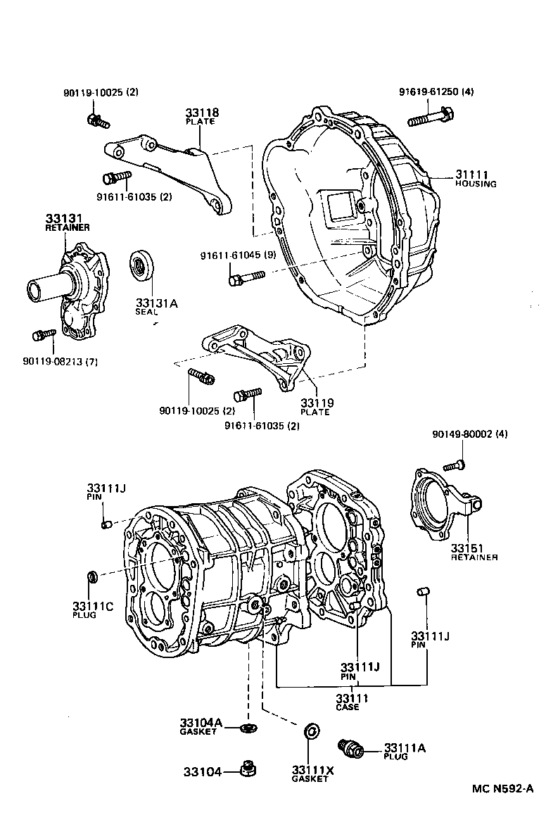  HILUX 2WD |  CLUTCH HOUSING TRANSMISSION CASE MTM