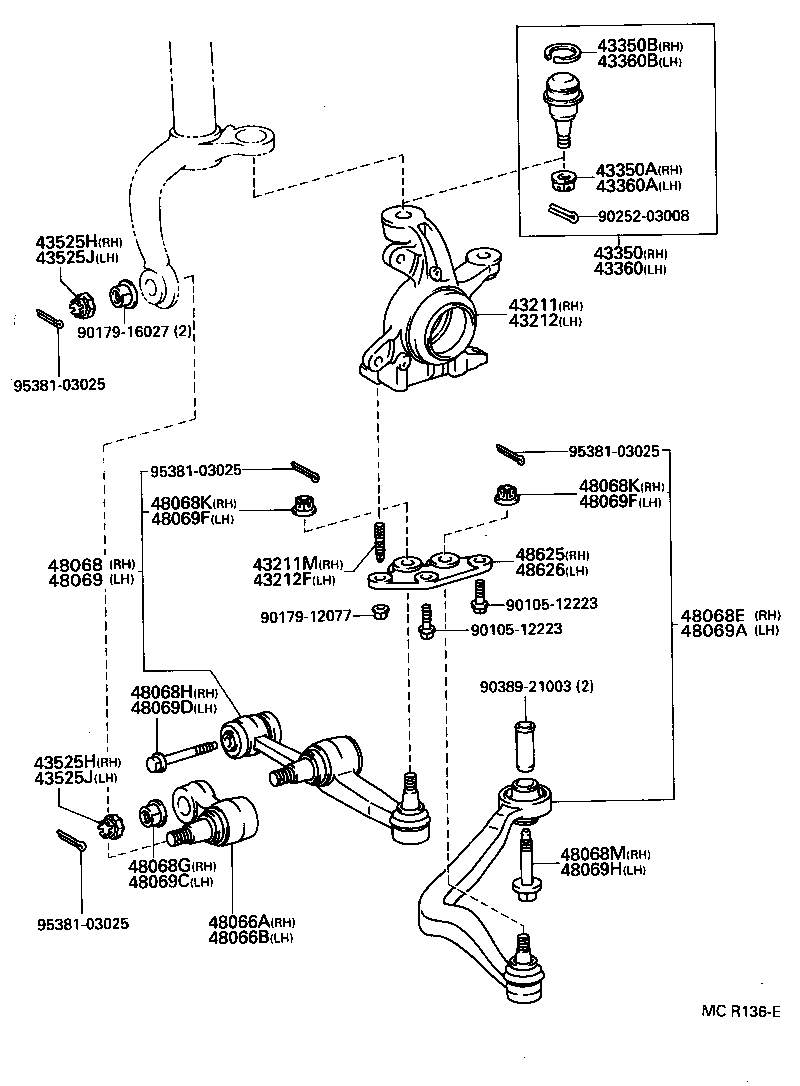  CELICA |  FRONT AXLE ARM STEERING KNUCKLE