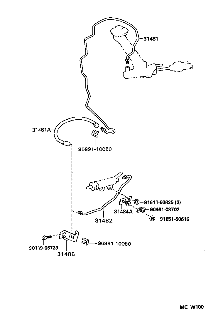  SUPRA |  CLUTCH PEDAL FLEXIBLE HOSE