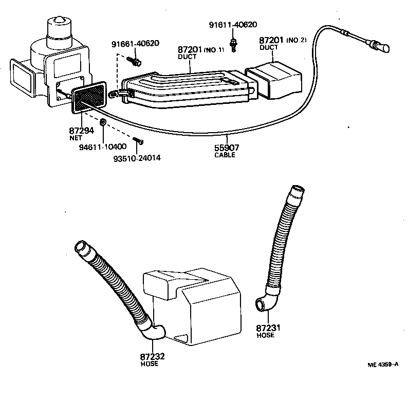  LAND CRUISER 40 |  HEATING AIR CONDITIONING CONTROL AIR DUCT