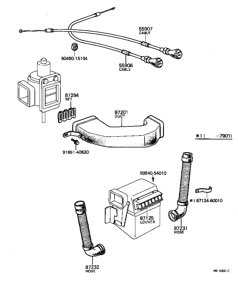  LAND CRUISER 40 |  HEATING AIR CONDITIONING CONTROL AIR DUCT