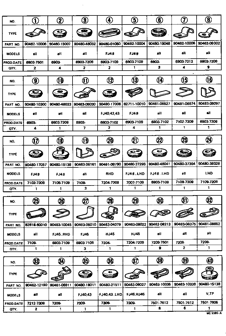  LAND CRUISER 40 |  WIRING CLAMP