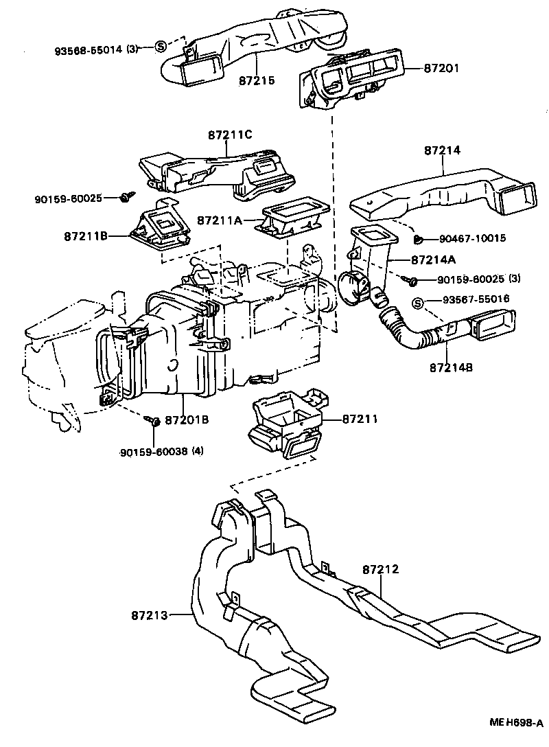  CAMRY |  HEATING AIR CONDITIONING CONTROL AIR DUCT