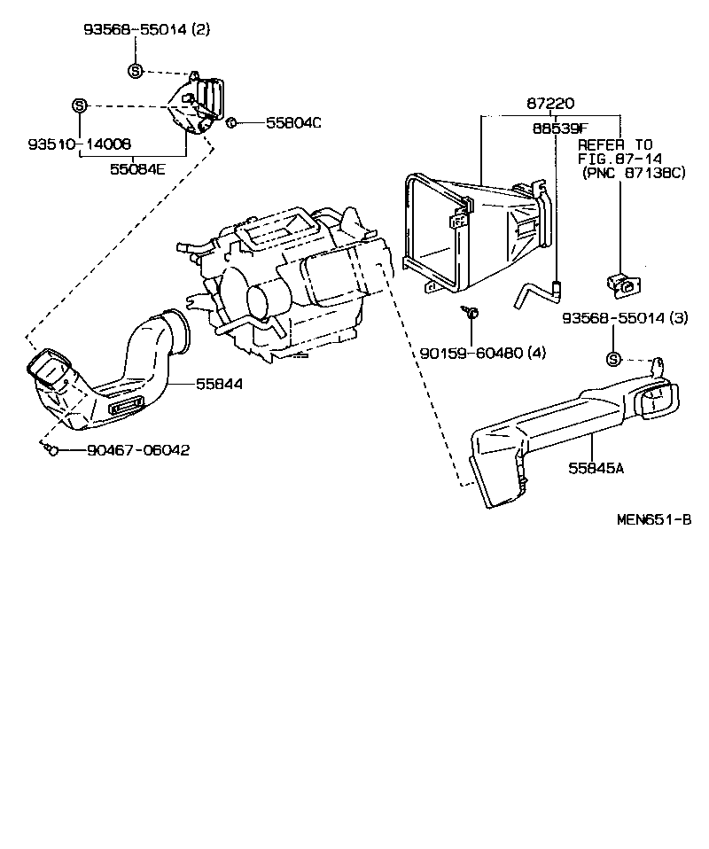  CELICA |  HEATING AIR CONDITIONING CONTROL AIR DUCT