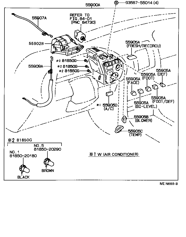  CELICA |  HEATING AIR CONDITIONING CONTROL AIR DUCT