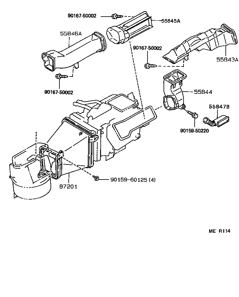  COROLLA WAGON |  HEATING AIR CONDITIONING CONTROL AIR DUCT