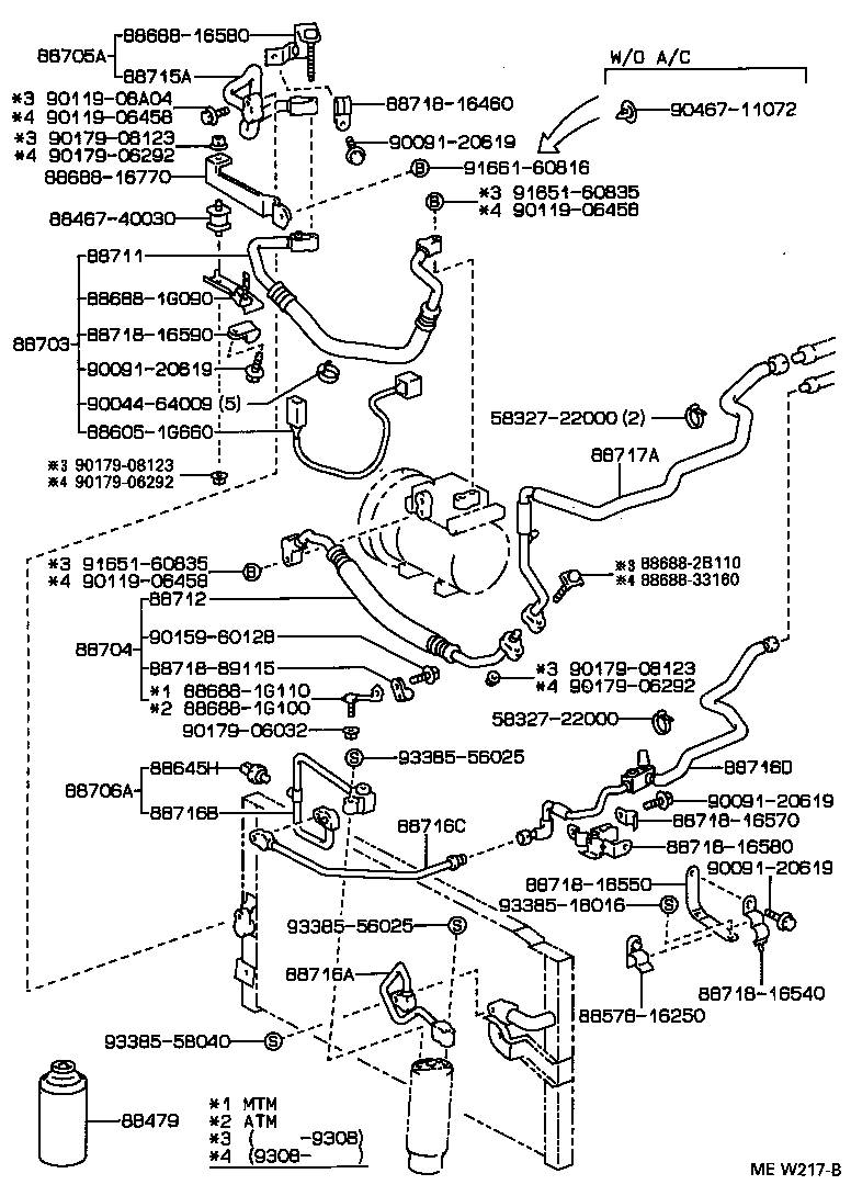  TERCEL |  HEATING AIR CONDITIONING COOLER PIPING