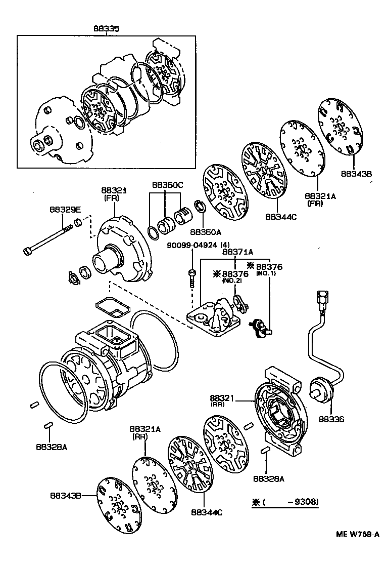  COROLLA WAGON |  HEATING AIR CONDITIONING COMPRESSOR