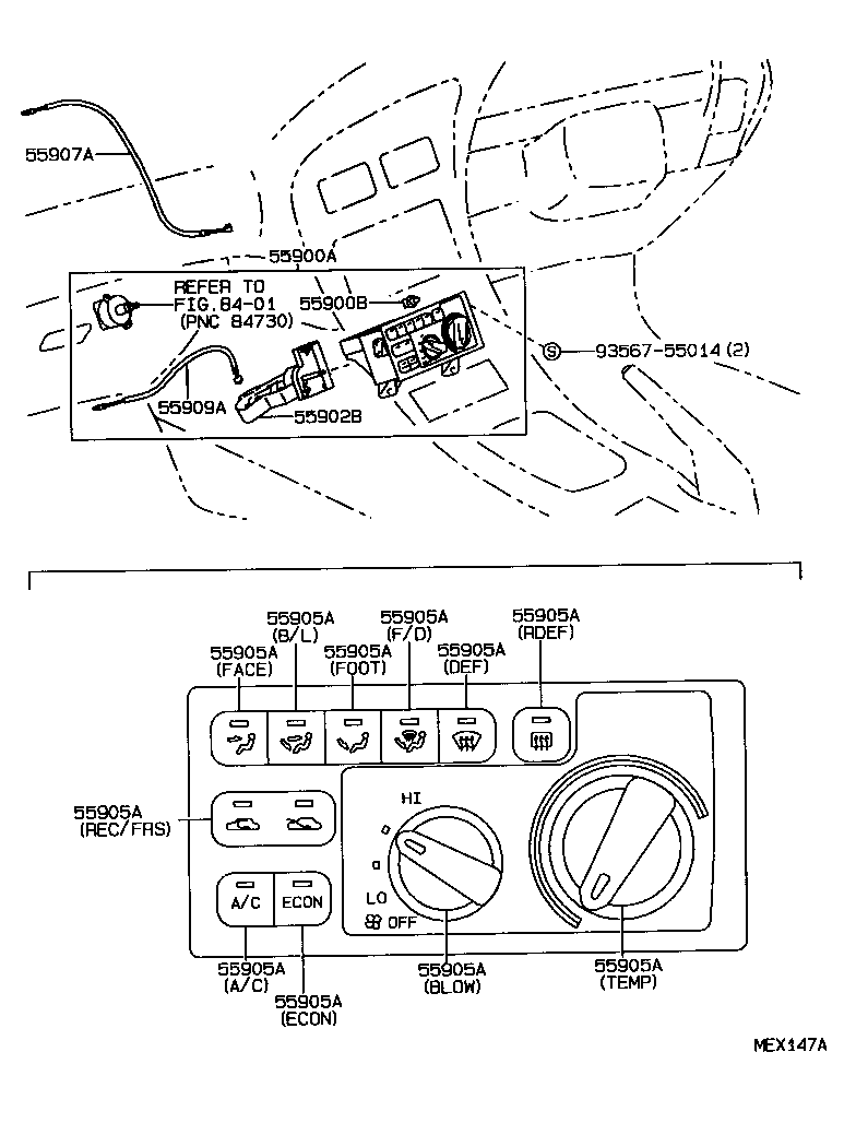  CELICA |  HEATING AIR CONDITIONING CONTROL AIR DUCT