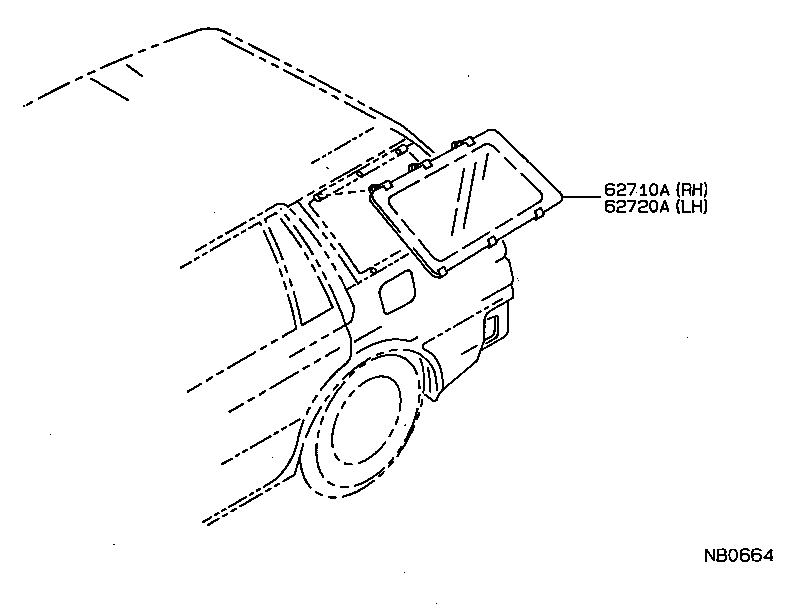  COROLLA SED LB WG |  QUARTER WINDOW