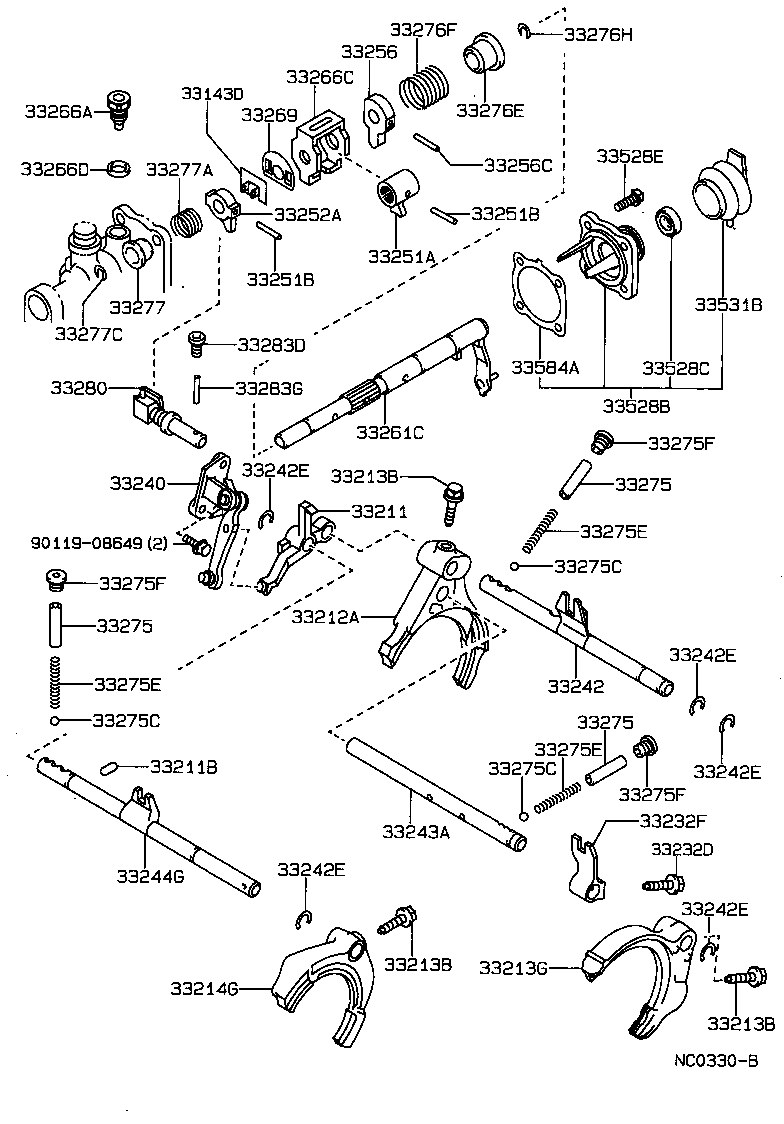  COROLLA SED LB WG |  GEAR SHIFT FORK LEVER SHAFT MTM