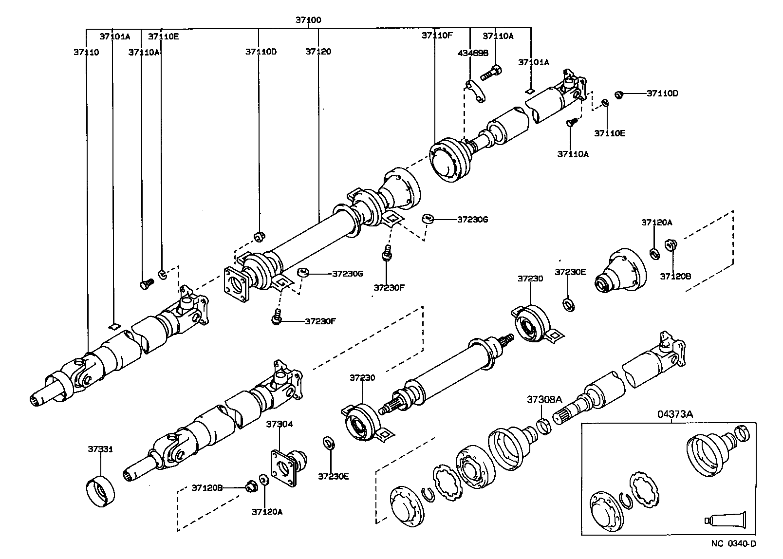  COROLLA SED LB WG |  PROPELLER SHAFT UNIVERSAL JOINT