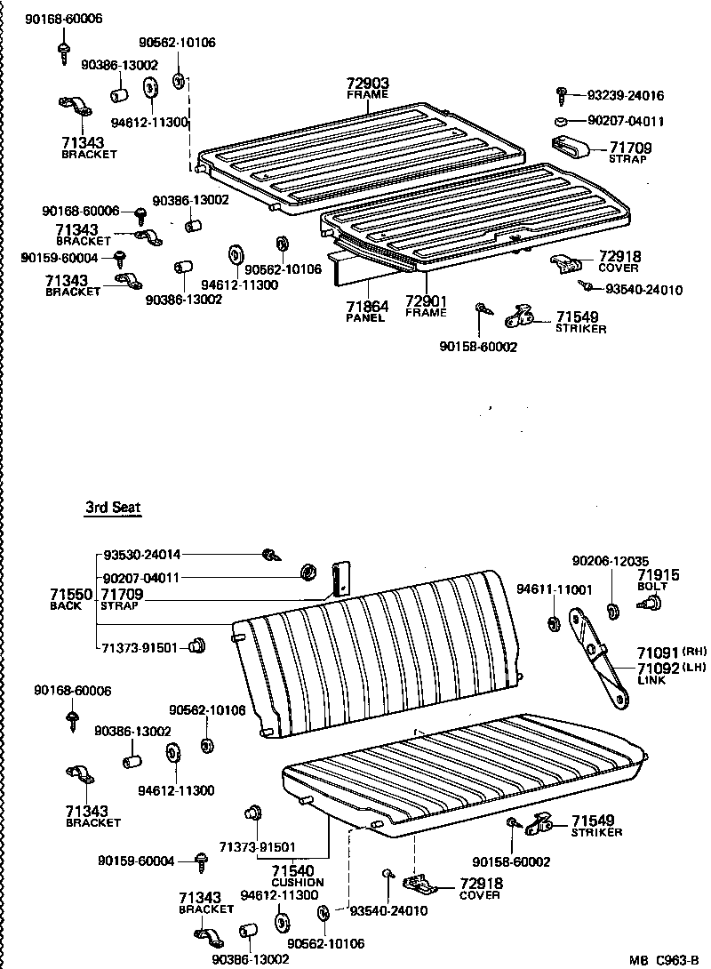  CROWN |  REAR SEAT SEAT TRACK