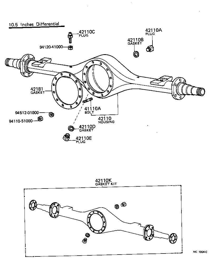  TOYOACE |  REAR AXLE HOUSING DIFFERENTIAL
