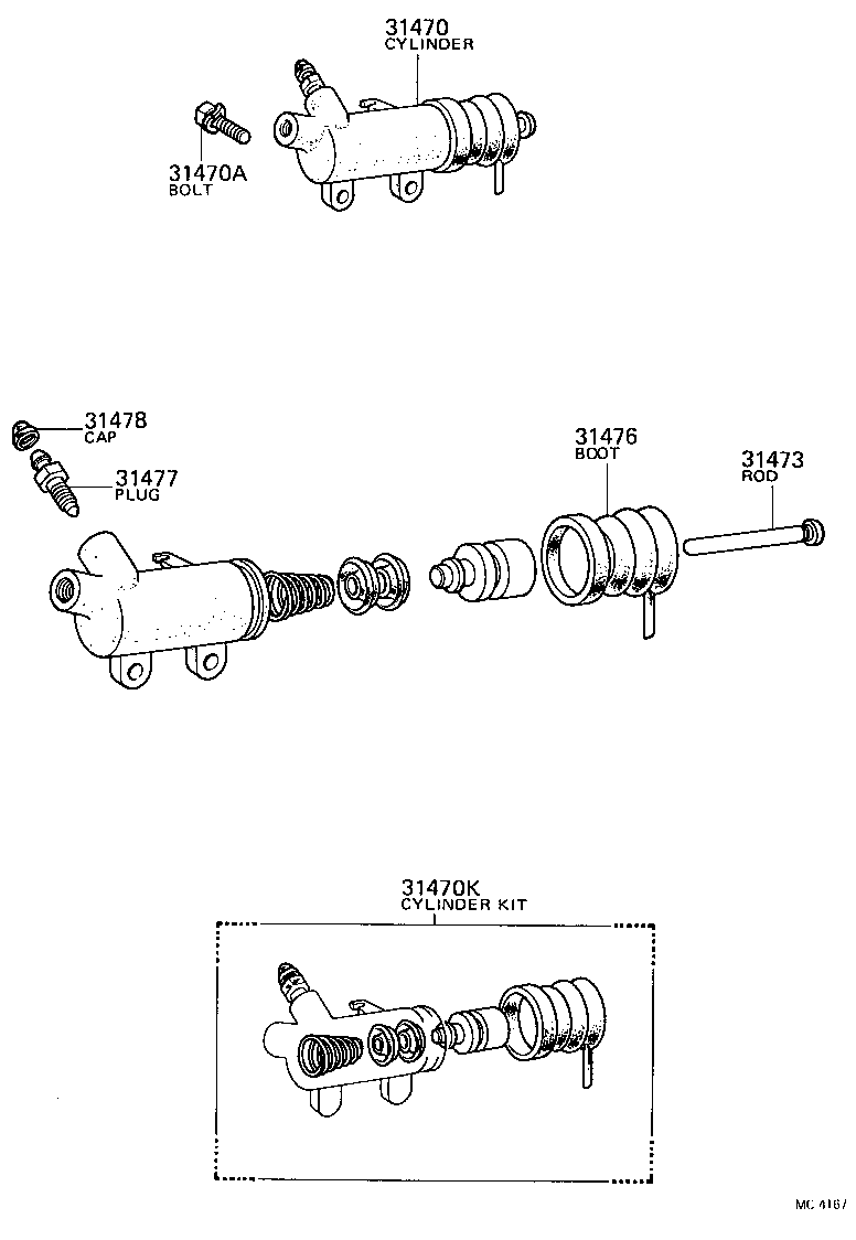  CROWN |  CLUTCH RELEASE CYLINDER