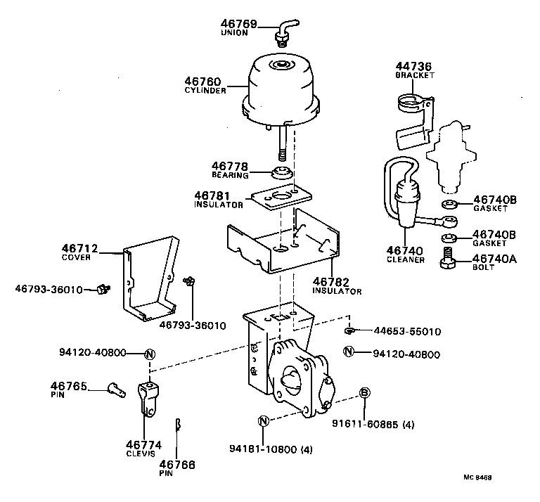  DYNA |  EXHAUST BRAKE ASSEMBLY VACUUM CYLINDER