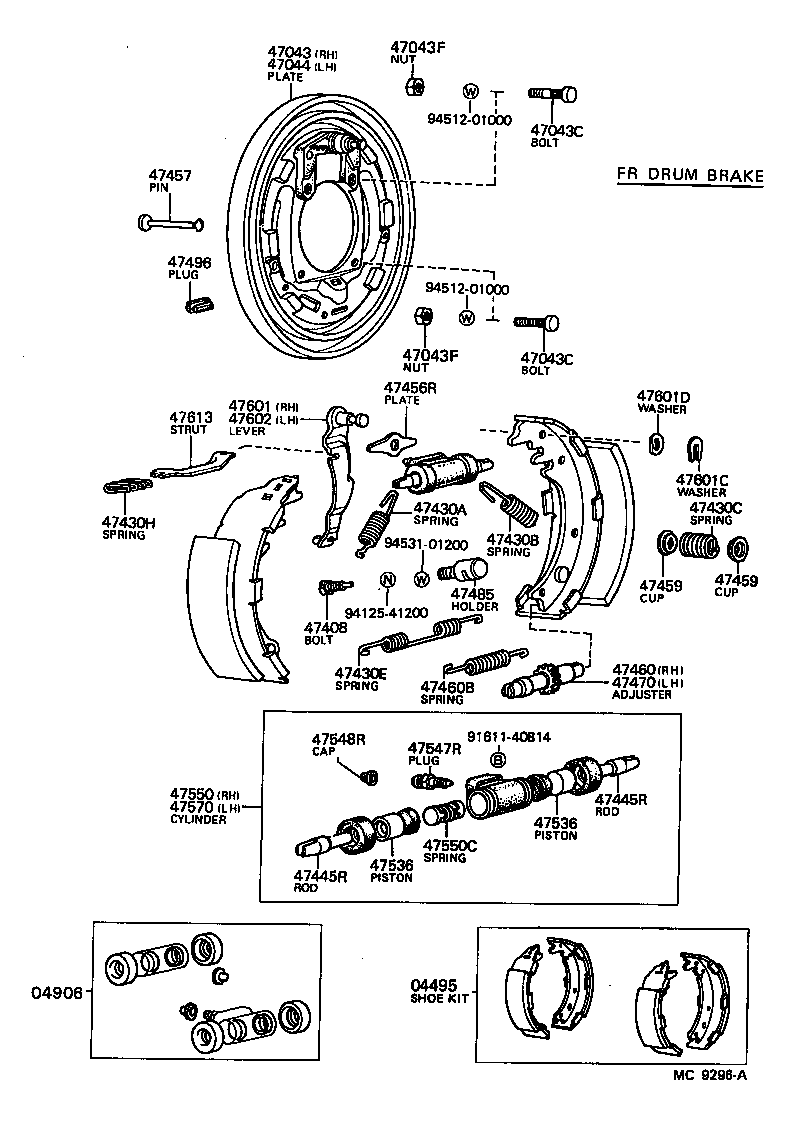  DYNA100 |  REAR DRUM BRAKE WHEEL CYLINDER BACKING PLATE