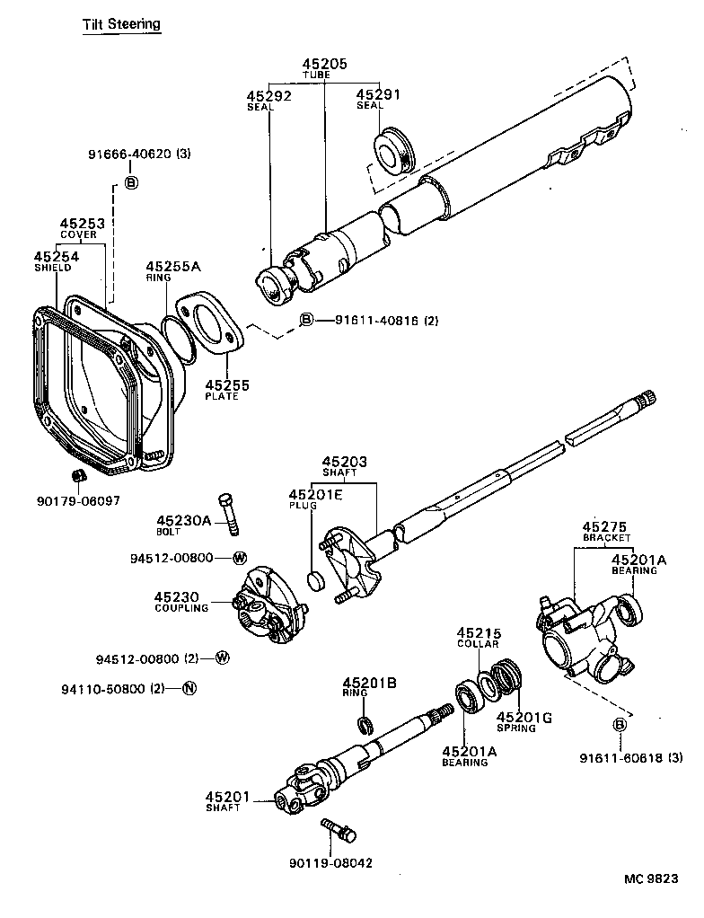  COROLLA |  STEERING COLUMN SHAFT