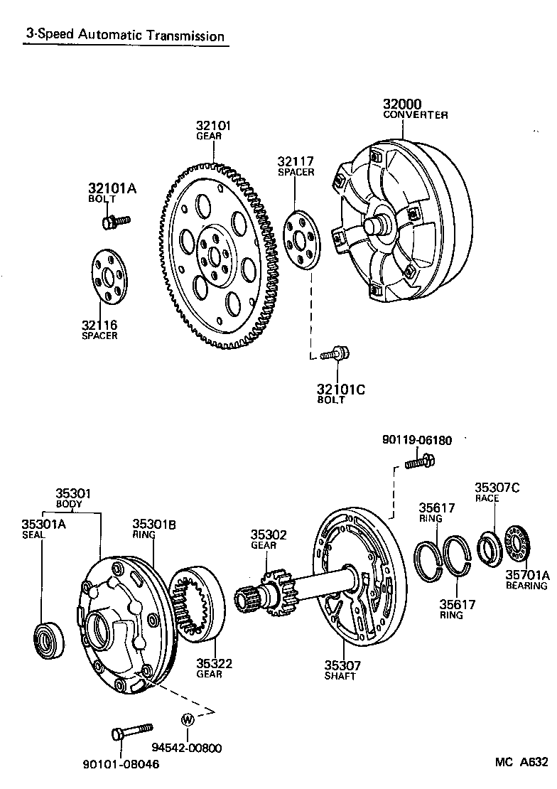  LITEACE |  TORQUE CONVERTER FRONT OIL PUMP CHAIN ATM