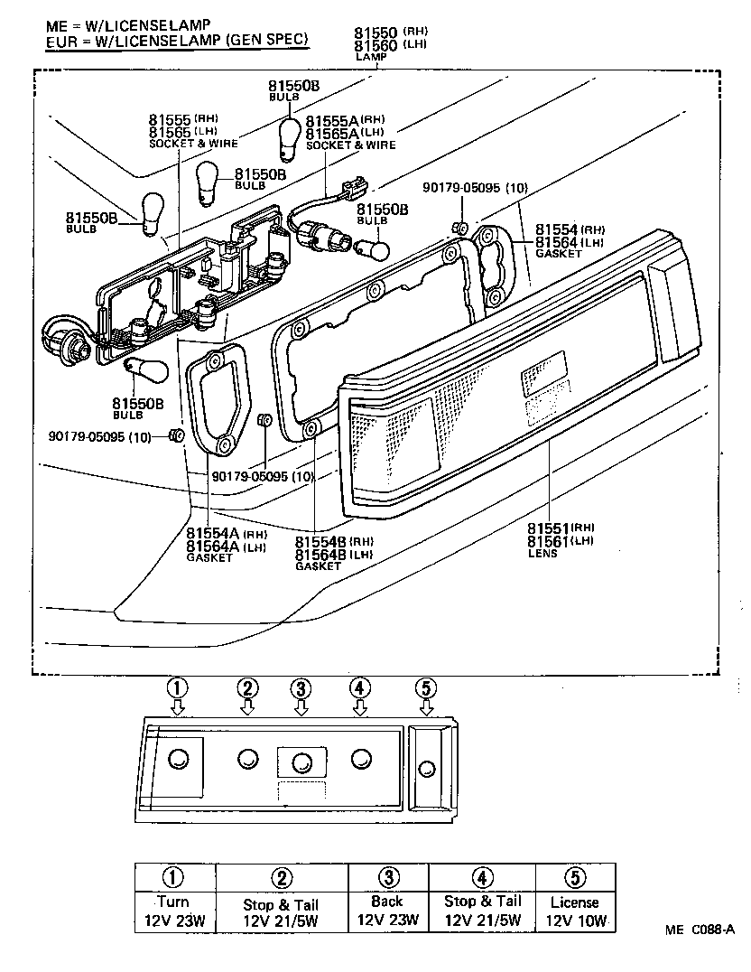  CELICA |  REAR COMBINATION LAMP