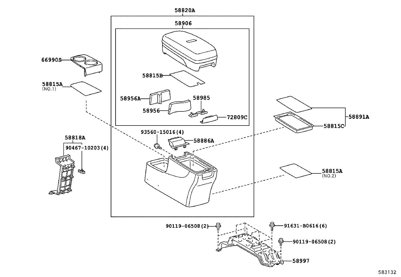  MARK X ZIO |  CONSOLE BOX BRACKET