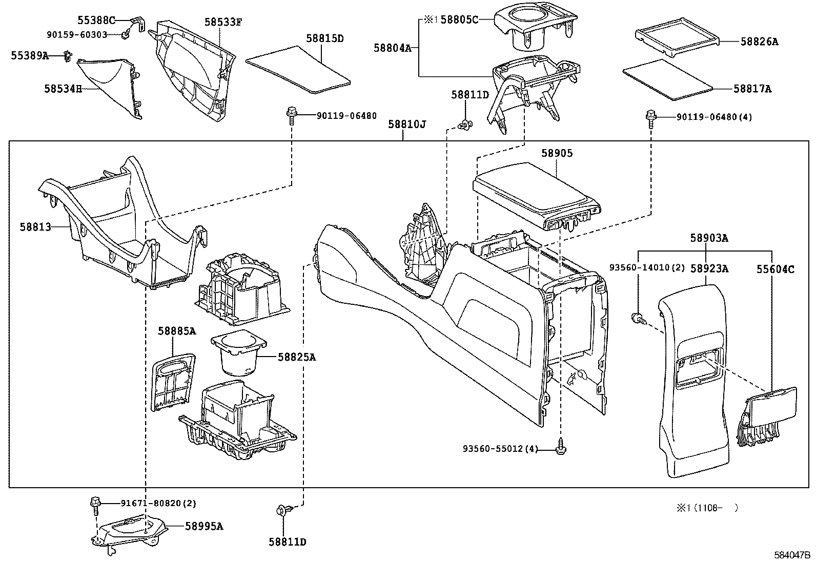  PRIUS A ALPHA |  CONSOLE BOX BRACKET