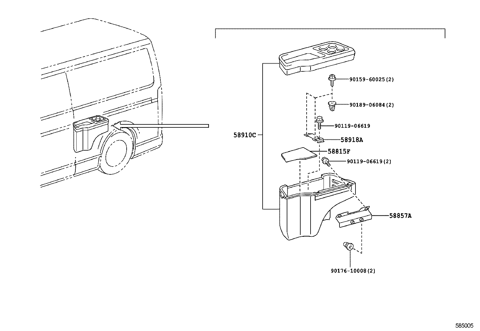  HIACE REGIUSACE |  CONSOLE BOX BRACKET