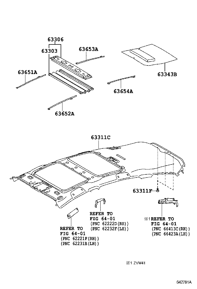  PRIUS A ALPHA |  ROOF HEADLINING SILENCER PAD