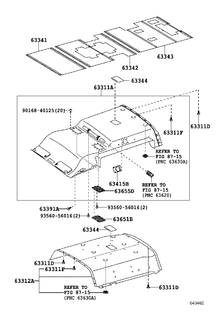  HIACE REGIUSACE |  ROOF HEADLINING SILENCER PAD