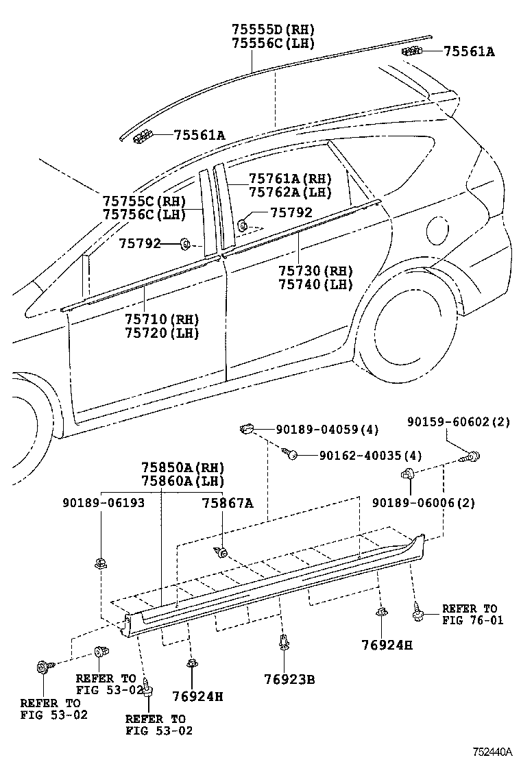  PRIUS A ALPHA |  SIDE MOULDING