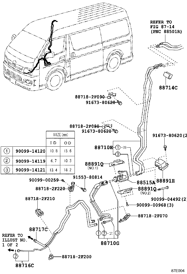  HIACE REGIUSACE |  HEATING AIR CONDITIONING COOLER PIPING
