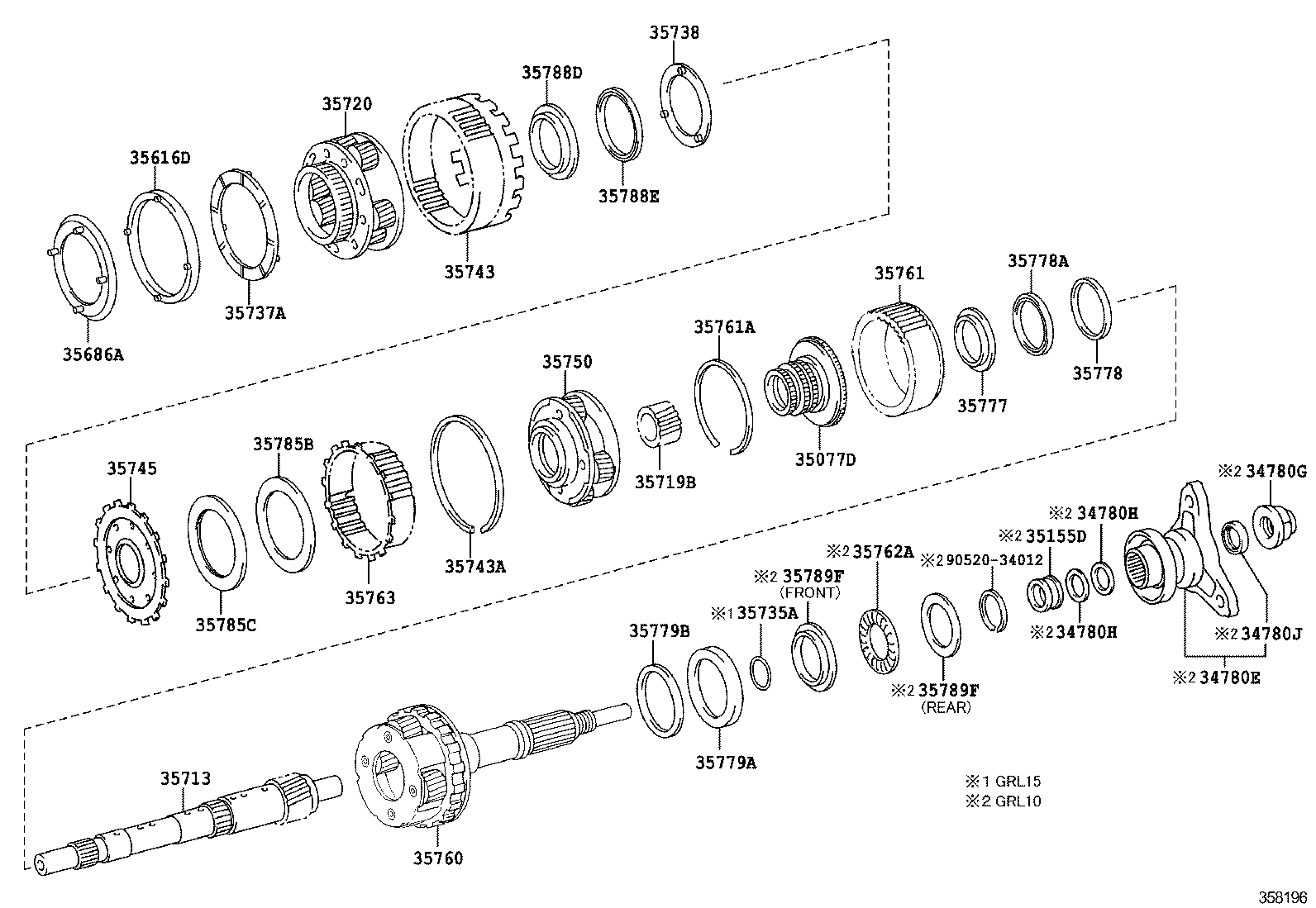  GS250 350 450H |  PLANETARY GEAR REVERSE PISTON COUNTER GEAR ATM