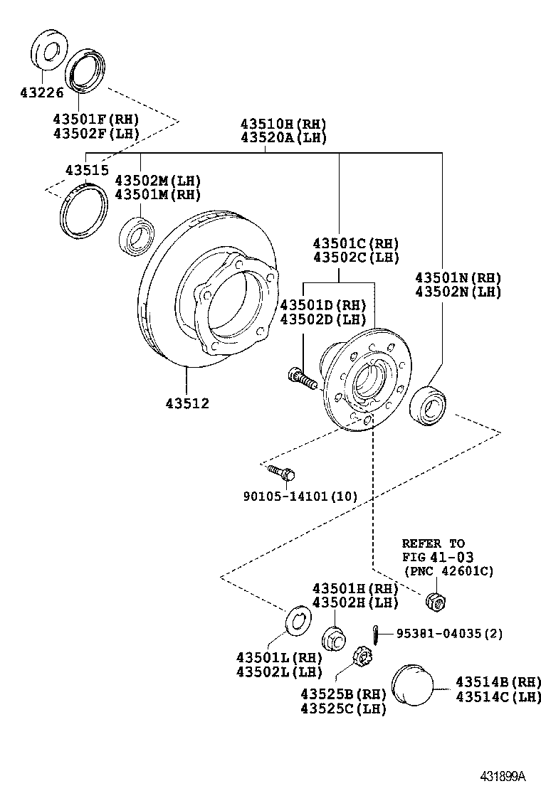  DYNA TOYOACE |  FRONT AXLE HUB