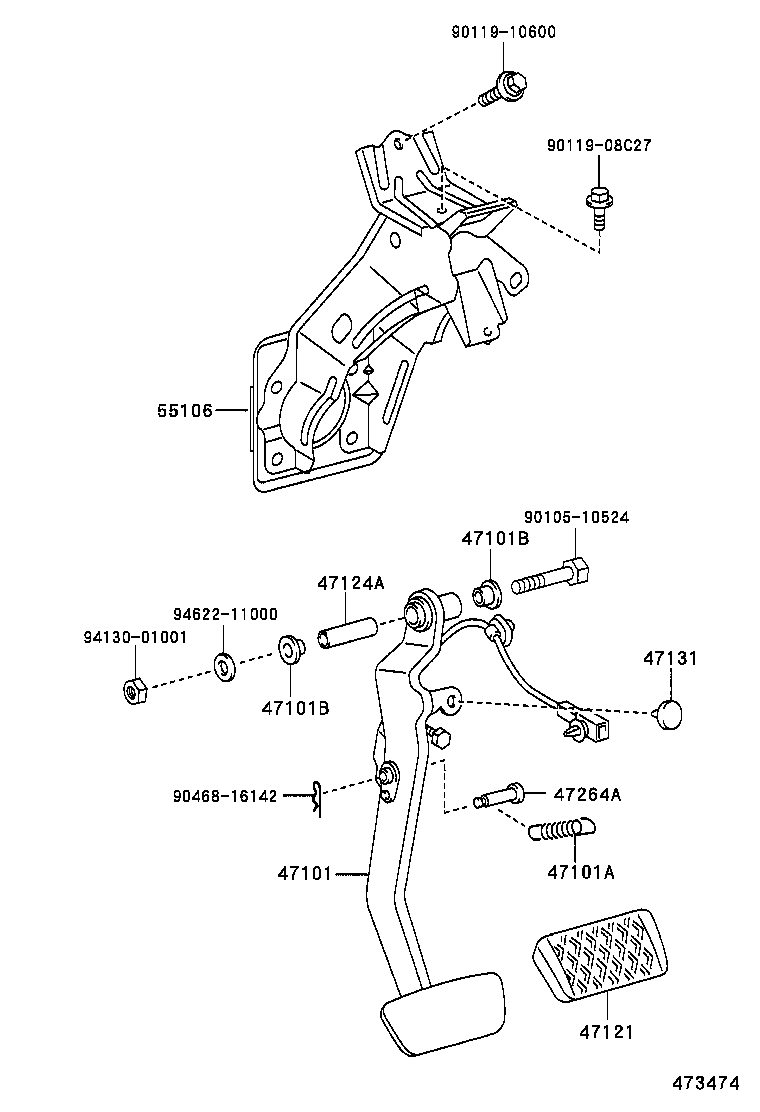  HARRIER |  BRAKE PEDAL BRACKET