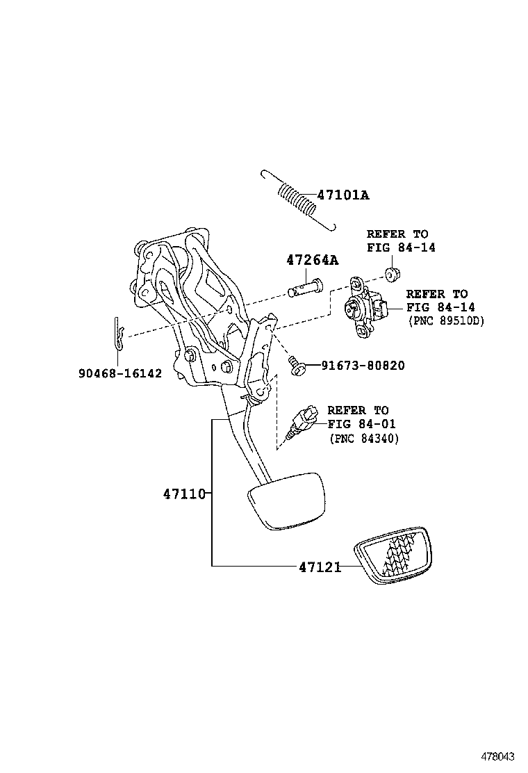  GS250 350 450H |  BRAKE PEDAL BRACKET