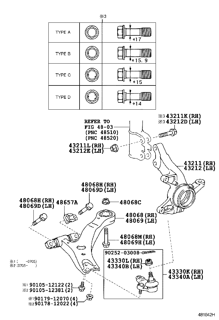  HARRIER |  FRONT AXLE ARM STEERING KNUCKLE