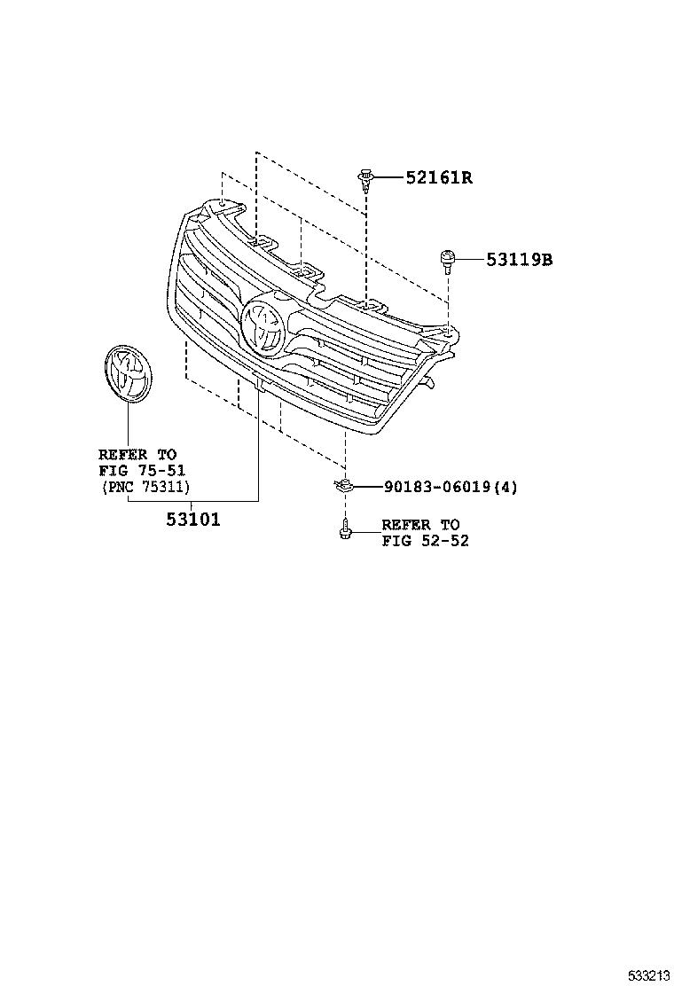  RAV4 VANGUARD |  RADIATOR GRILLE