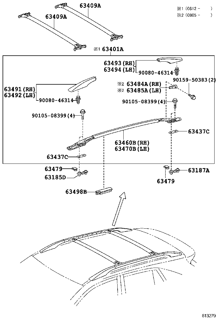  HARRIER |  ROOF PANEL BACK WINDOW GLASS