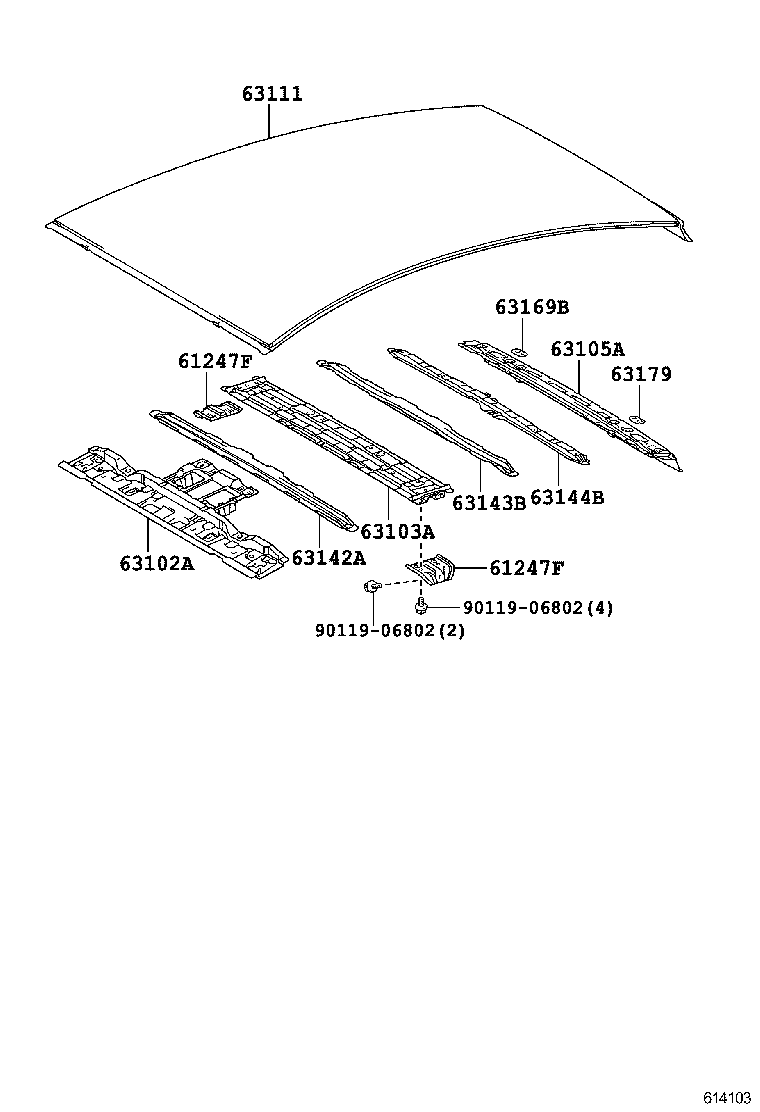  PRIUS PLUG IN HBD |  ROOF PANEL BACK WINDOW GLASS