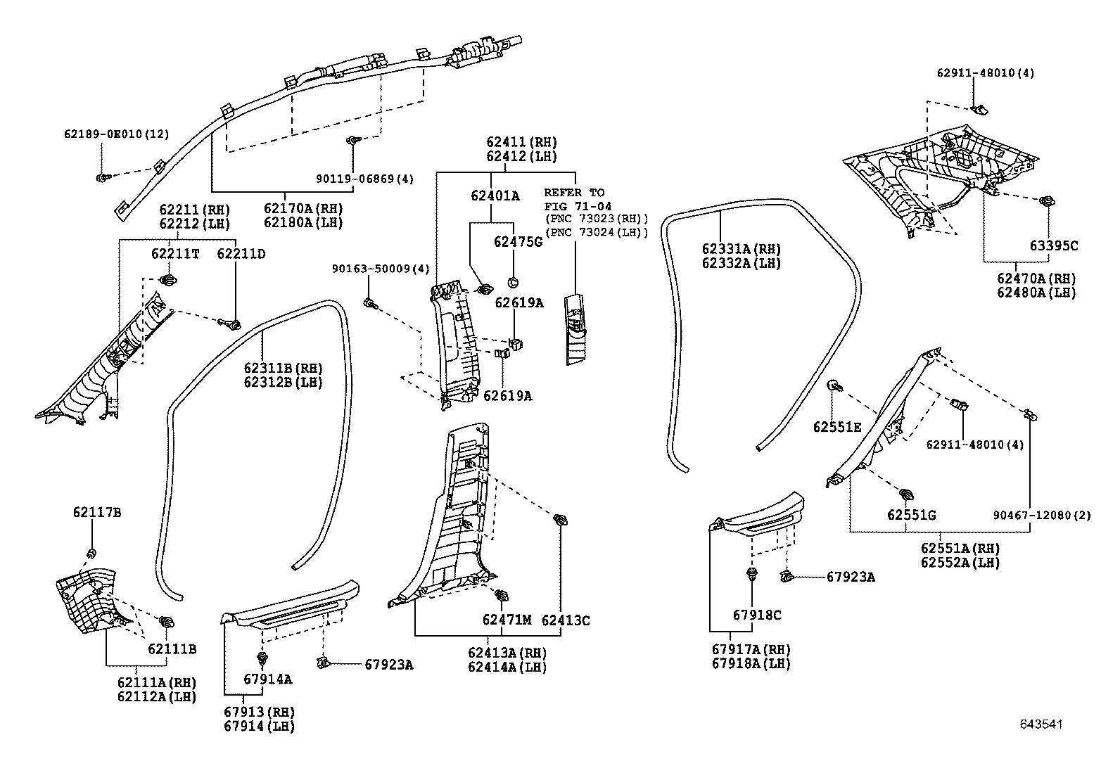  RX270 350 450H |  INSIDE TRIM BOARD DOOR OPENING TRIM MOULDING