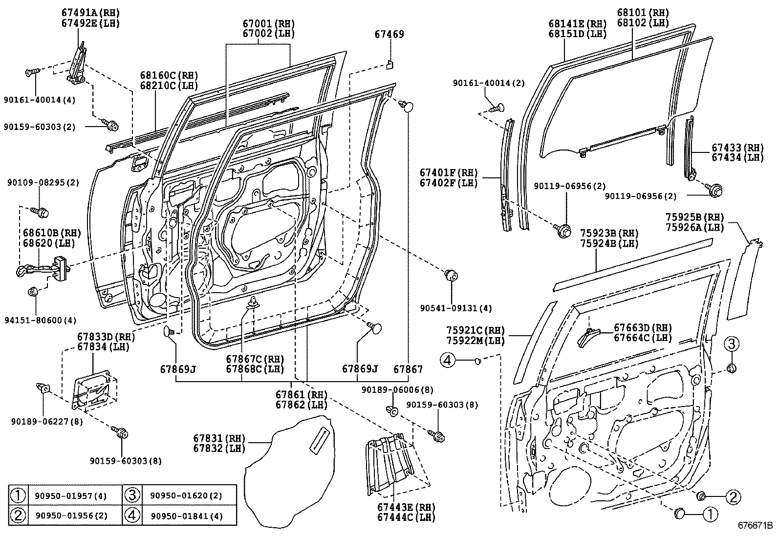  FJ CRUISER |  FRONT DOOR PANEL GLASS