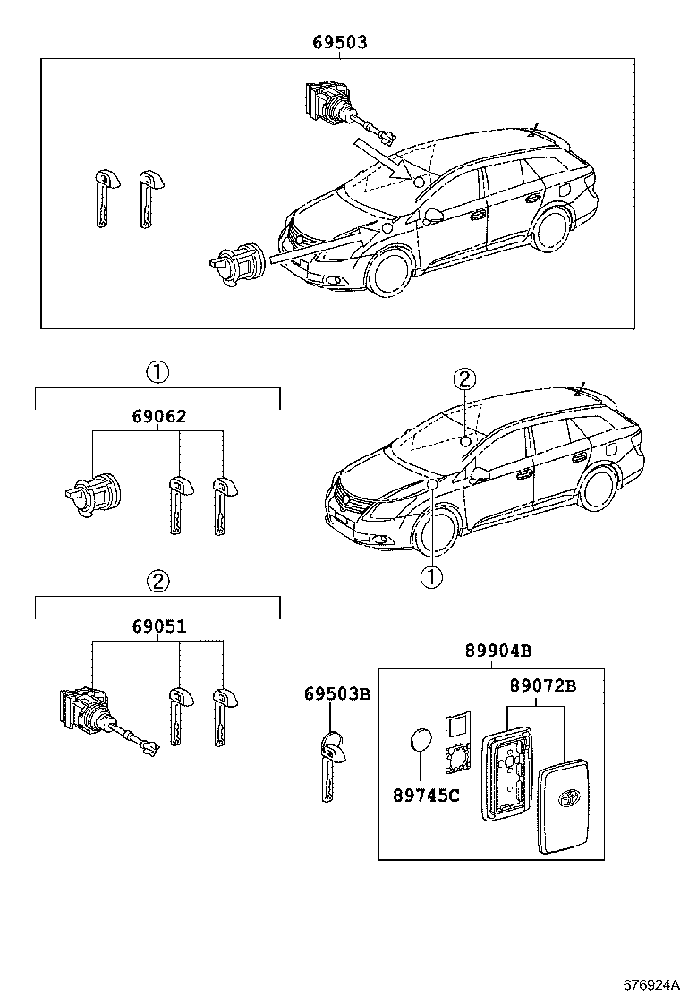  AVENSIS |  LOCK CYLINDER SET