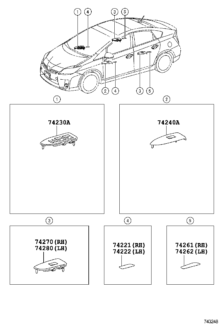  PRIUS PLUG IN HBD |  ARMREST VISOR