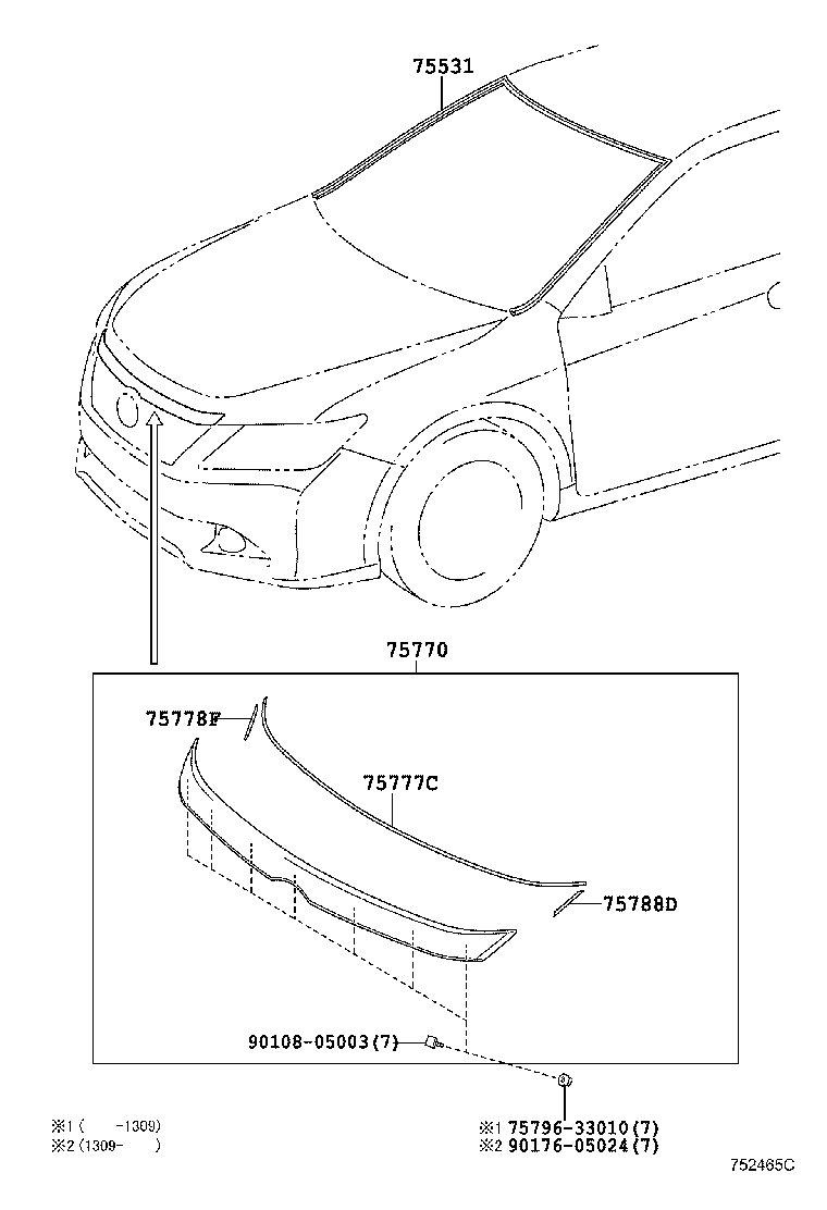  CAMRY HYBRID |  FRONT MOULDING