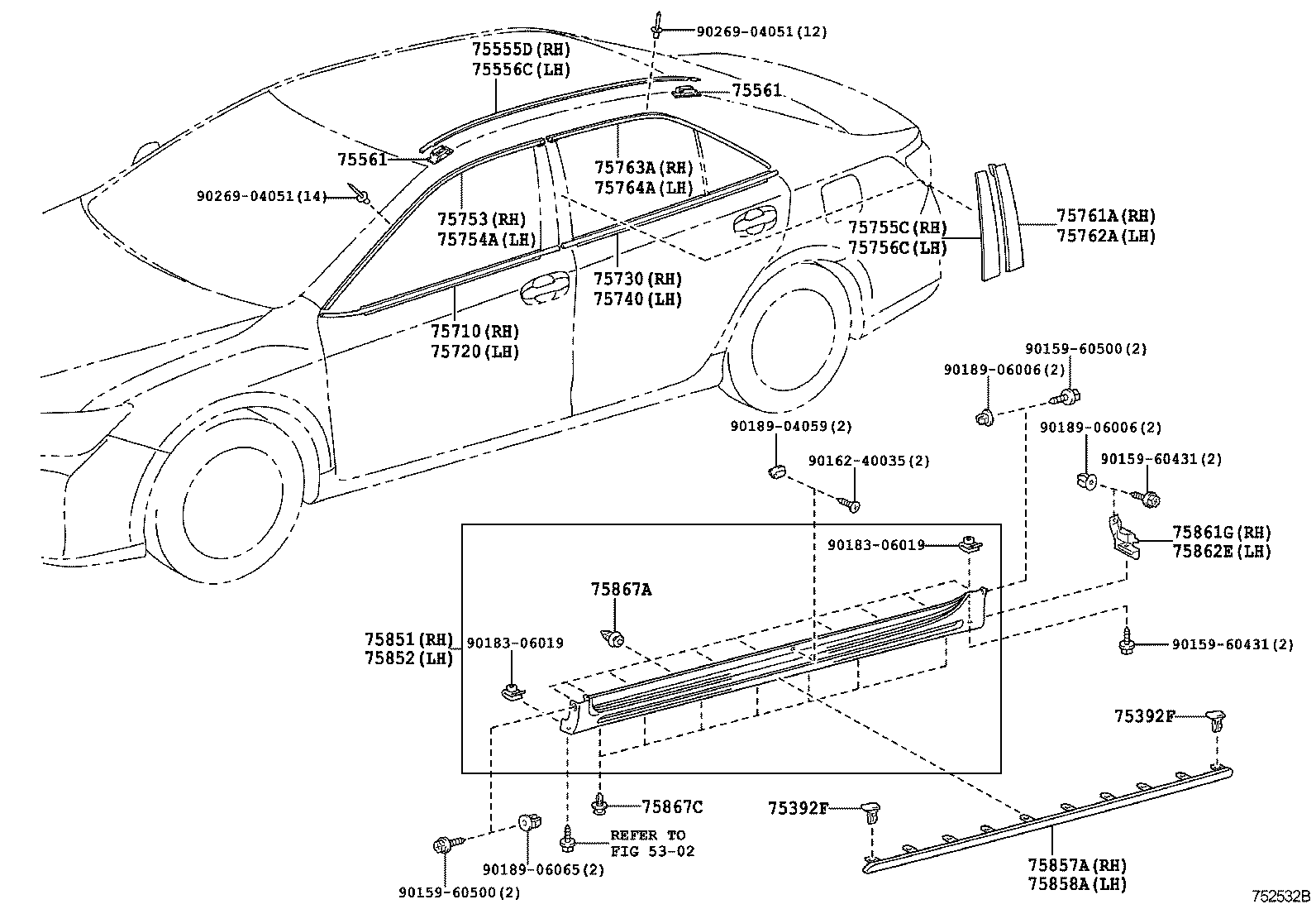  CAMRY HYBRID |  SIDE MOULDING