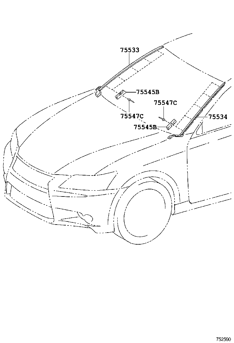  GS250 350 450H |  FRONT MOULDING