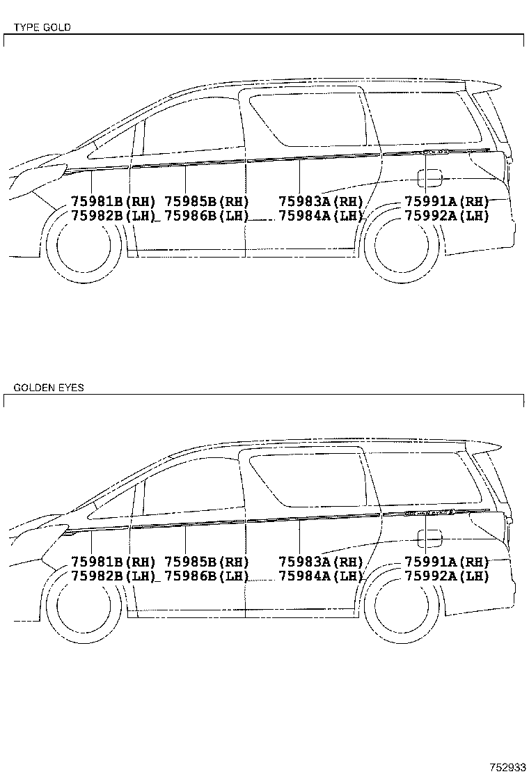  ALPHARD VELLFIRE HV |  BODY STRIPE