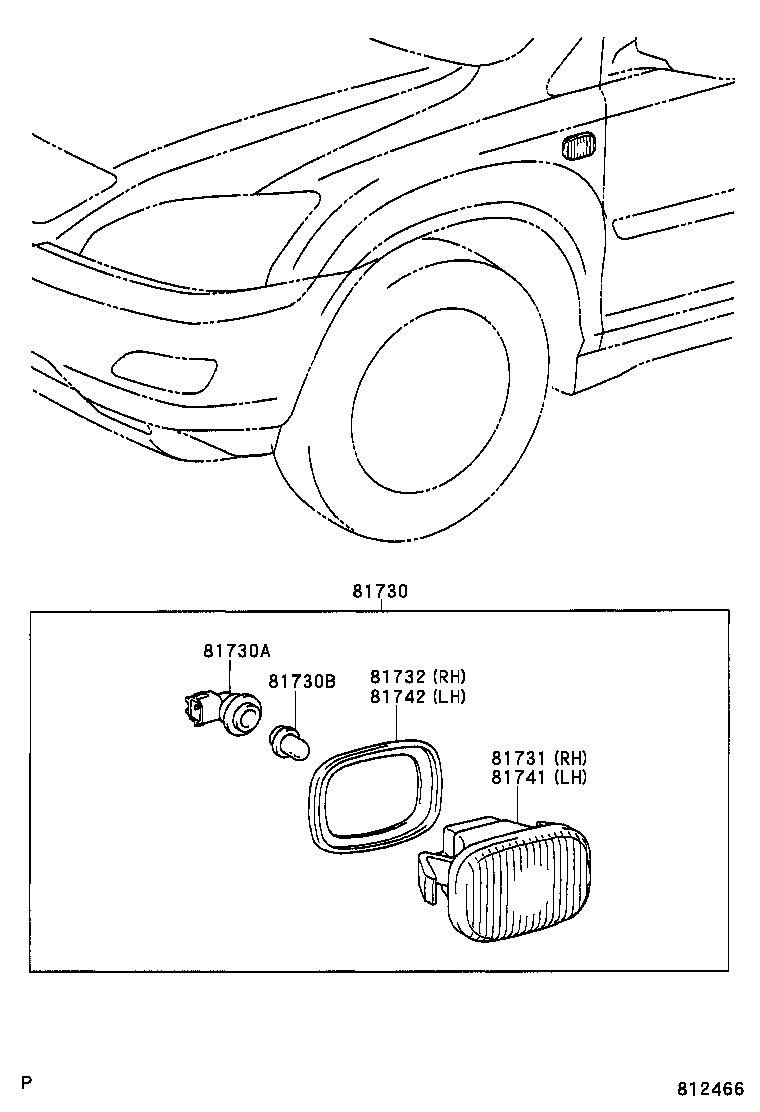  HARRIER |  SIDE TURN SIGNAL LAMP OUTER MIRROR LAMP