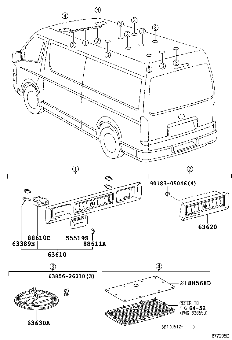  HIACE REGIUSACE |  HEATING AIR CONDITIONING CONTROL AIR DUCT