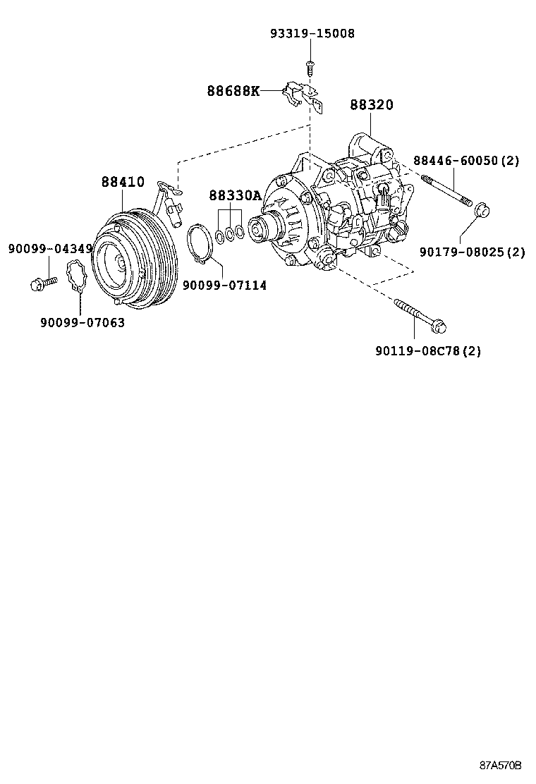  RX270 350 450H |  HEATING AIR CONDITIONING COMPRESSOR